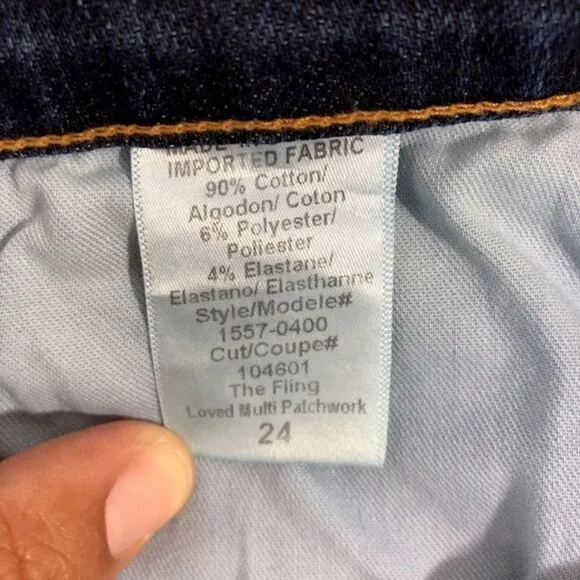 -Current Elliott The Fling Loved Patchwork Jeans NWT 24