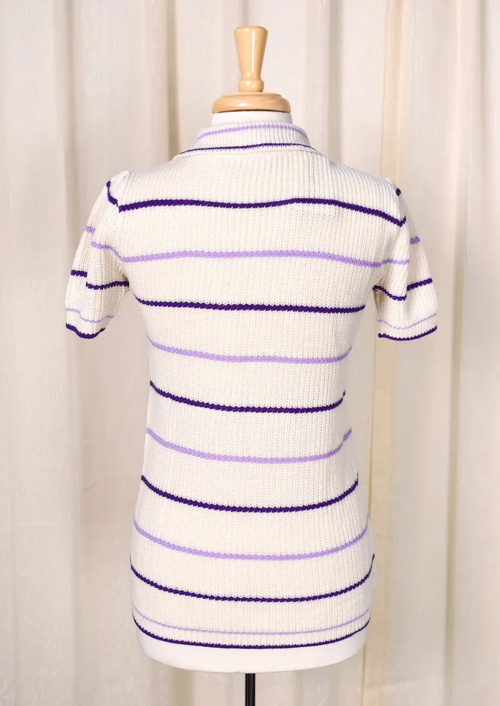 1960s Vintage Purple Striped Sweater