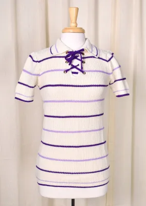 1960s Vintage Purple Striped Sweater
