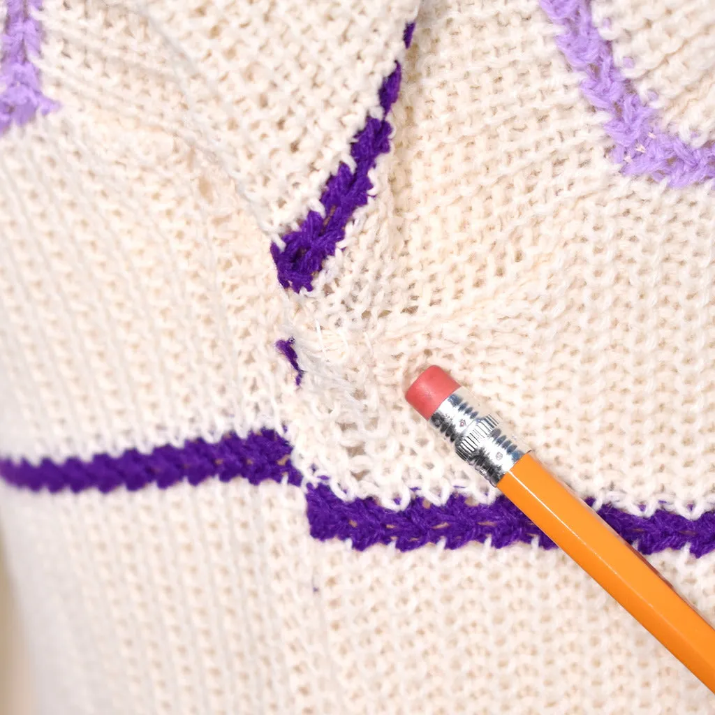 1960s Vintage Purple Striped Sweater