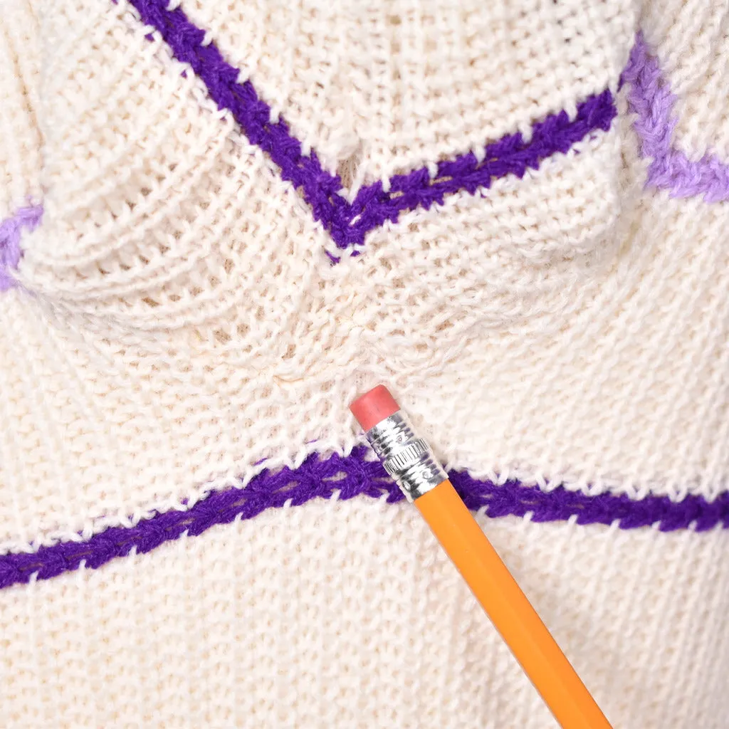 1960s Vintage Purple Striped Sweater