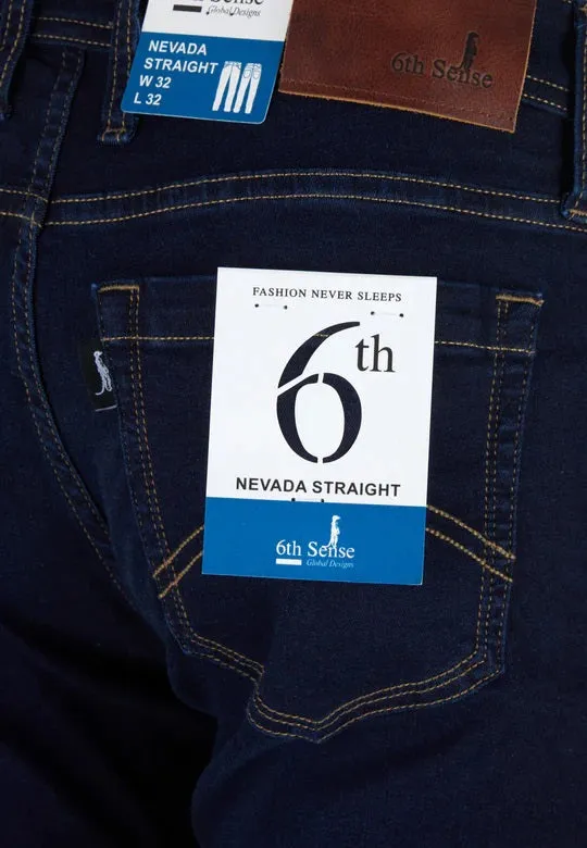 6th Sense Nevada Stretch Straight Cut Jeans - Stone Wash