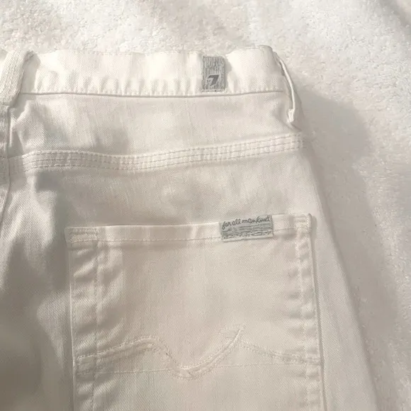 7 for all Mankind Flare Vintage White Wide Leg Sz 28 EUC