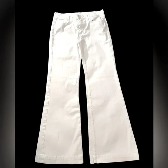 7 for all Mankind Flare Vintage White Wide Leg Sz 28 EUC