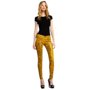 7 For All Mankind HIGH GLOSS SNAKE-PRINT SKINNY JEANS Size:26