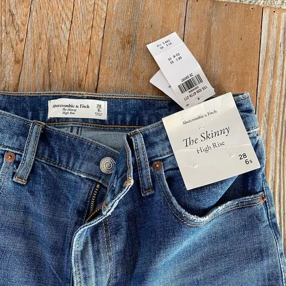 Abercrombie &amp; fitch medium wash high rise skinny jeans