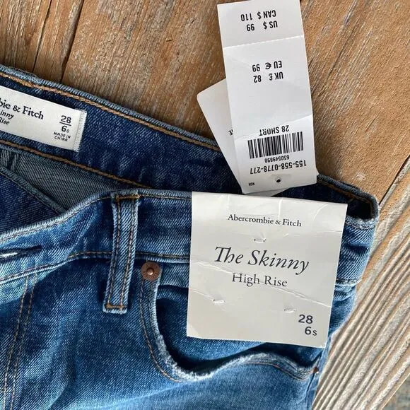 Abercrombie &amp; fitch medium wash high rise skinny jeans