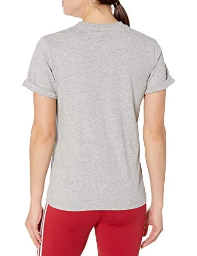 adidas Women's Big Graphic T-Shirt Medium Gray Heather/Tech Indigo XX-Small