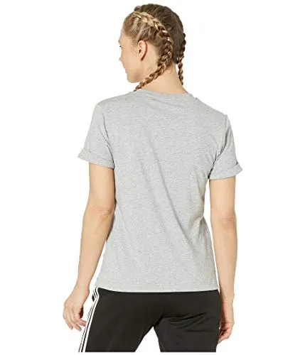 adidas Women's Big Graphic T-Shirt Medium Gray Heather/Tech Indigo XX-Small