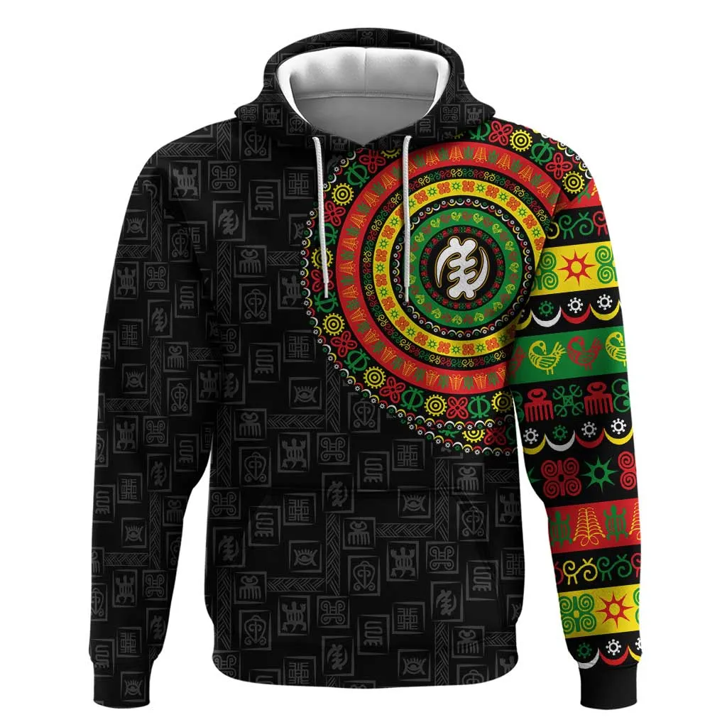 Adinkra Symbols Zip Hoodie African Culture DT02