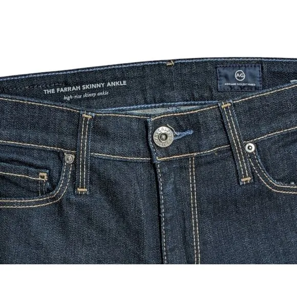 AG Adriano Goldschmied Women's The Farrah Skinny Ankle High Rise Denim Size 25R