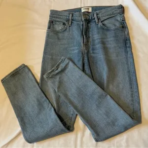Agolde 24 Straight Leg Distressed High Waist Jeans