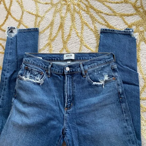 Agolde Toni Medium Wash Straight Leg Jeans