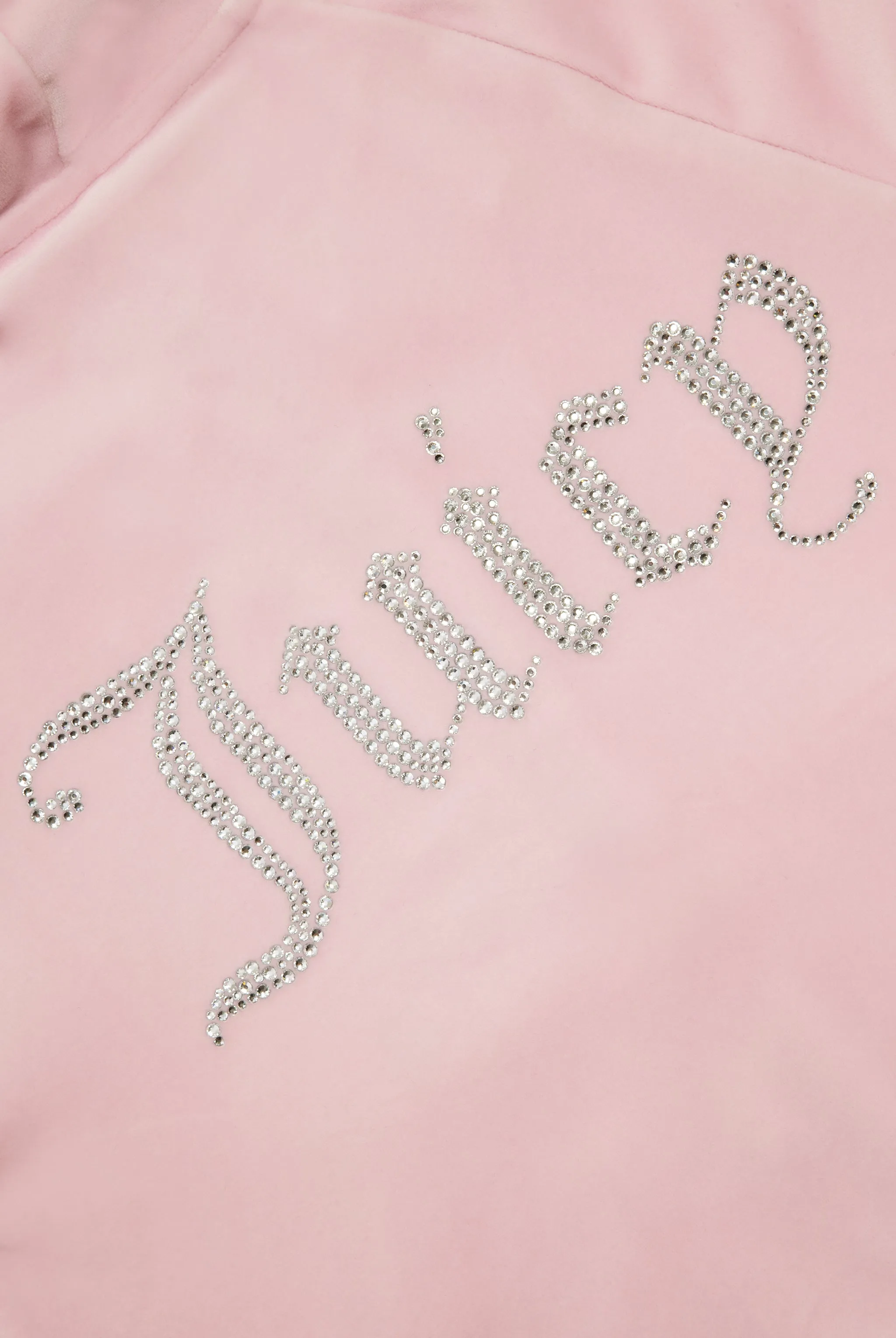 ALMOND BLOSSOM DIAMANTÉ VELOUR ZIP-THROUGH HOODIE