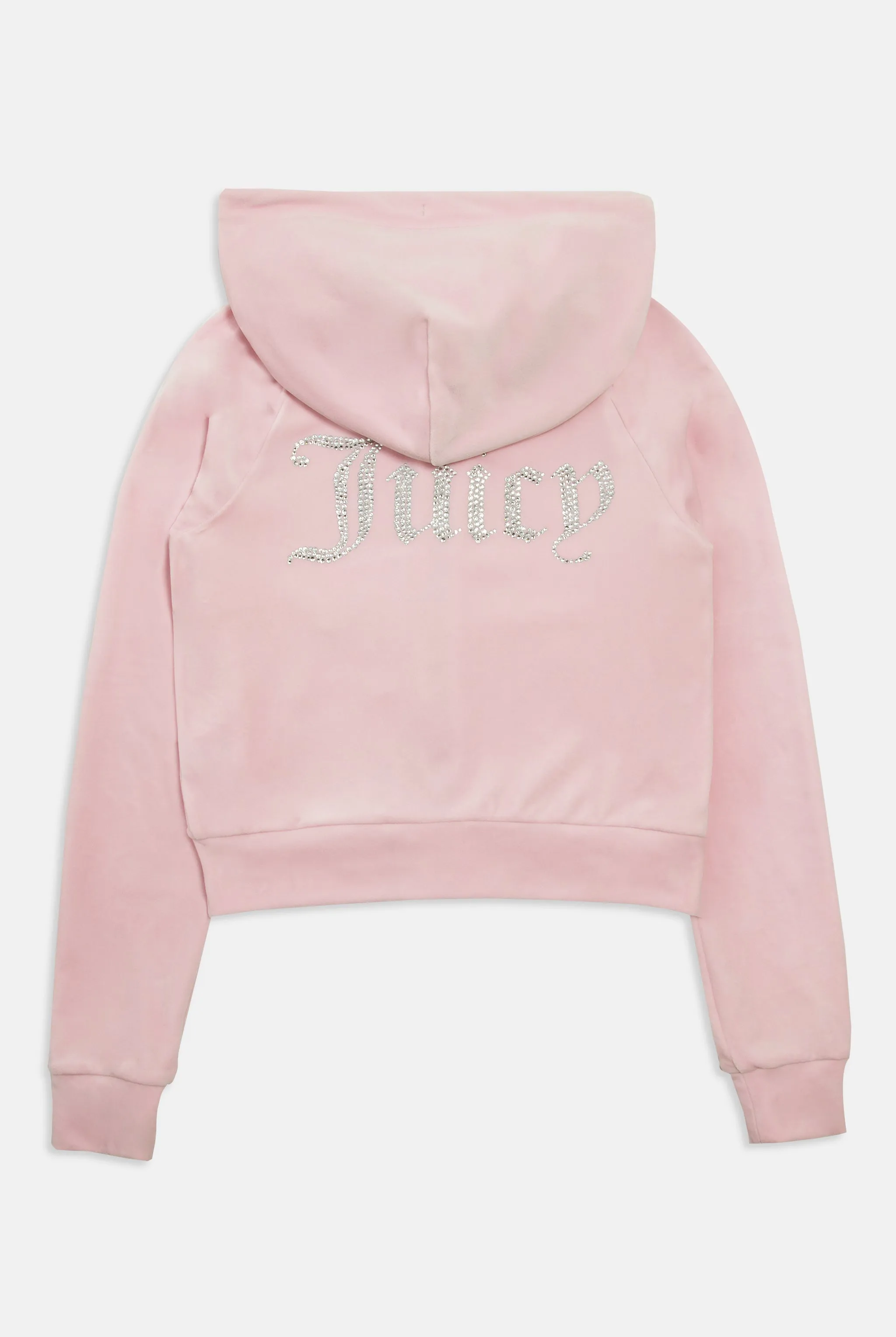 ALMOND BLOSSOM DIAMANTÉ VELOUR ZIP-THROUGH HOODIE