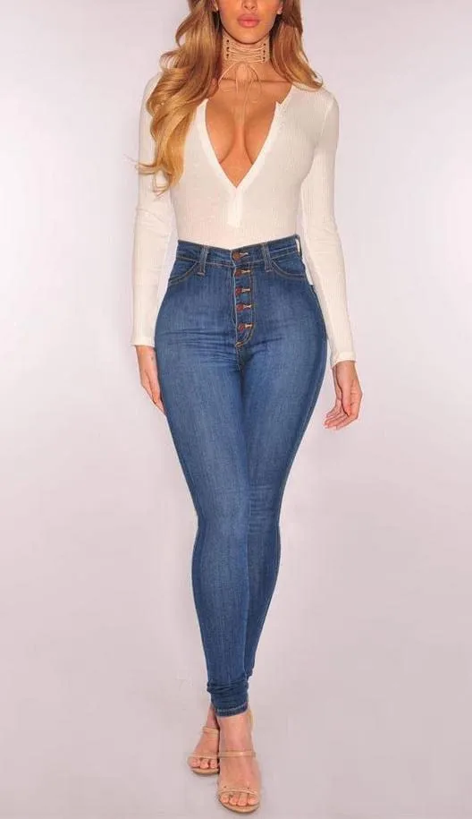 AMRSPENG Women's High Waisted Jeans Skinny Sexy Jeans Stretchy Butt Lifting Jeans for Women Stretch Pants,Dark Blue
