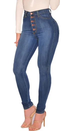 AMRSPENG Women's High Waisted Jeans Skinny Sexy Jeans Stretchy Butt Lifting Jeans for Women Stretch Pants,Dark Blue