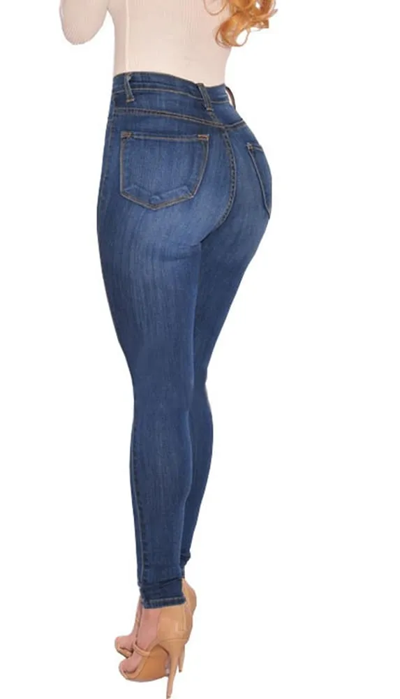 AMRSPENG Women's High Waisted Jeans Skinny Sexy Jeans Stretchy Butt Lifting Jeans for Women Stretch Pants,Dark Blue