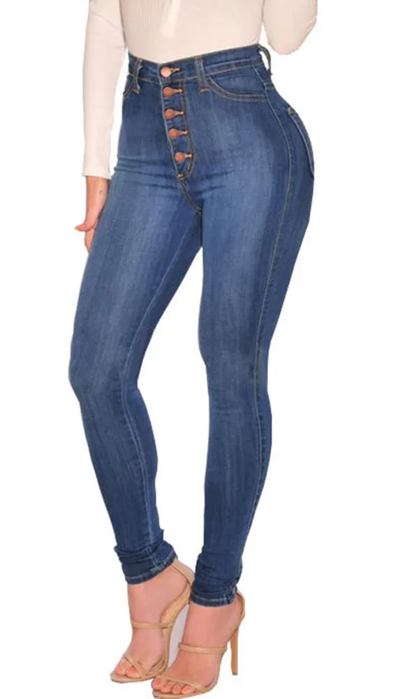 AMRSPENG Women's High Waisted Jeans Skinny Sexy Jeans Stretchy Butt Lifting Jeans for Women Stretch Pants,Dark Blue