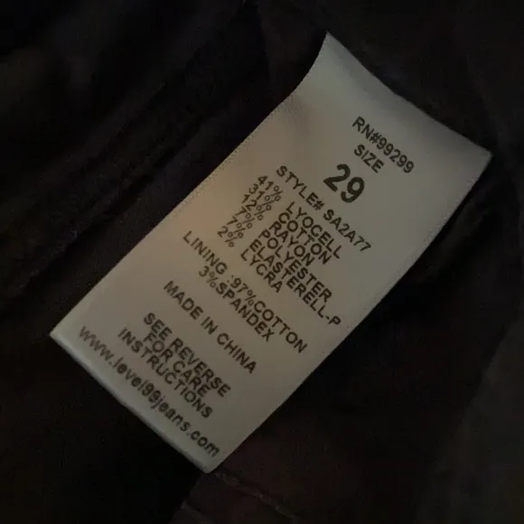 Anthropologie Level 99 women’s stretch skinny gray jeans, pockets, size 29