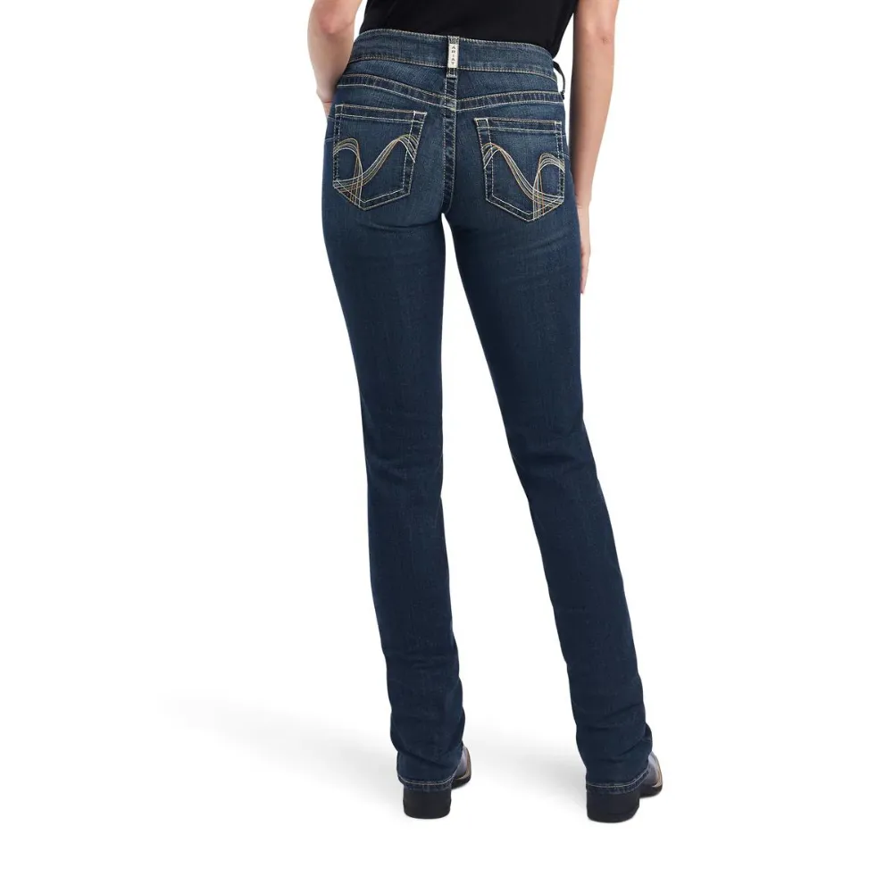 Ariat Womens REAL Mid Rise Straight Leg Freesia Jean