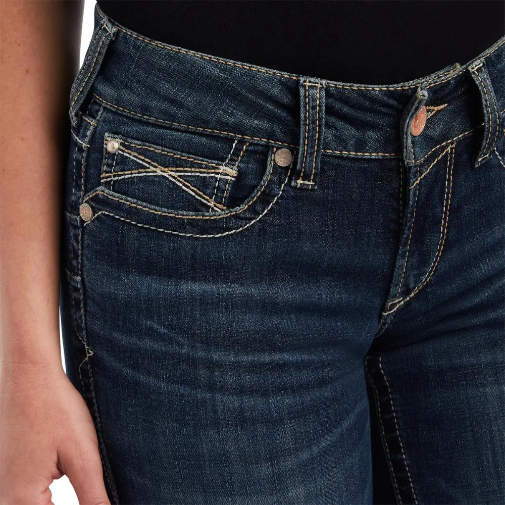 Ariat Womens REAL Mid Rise Straight Leg Freesia Jean