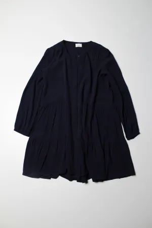 Aritzia Wilfred midnight navy tiered ‘borossa’ mini babydoll dress, size xsmall (relaxed fit) *flaw
