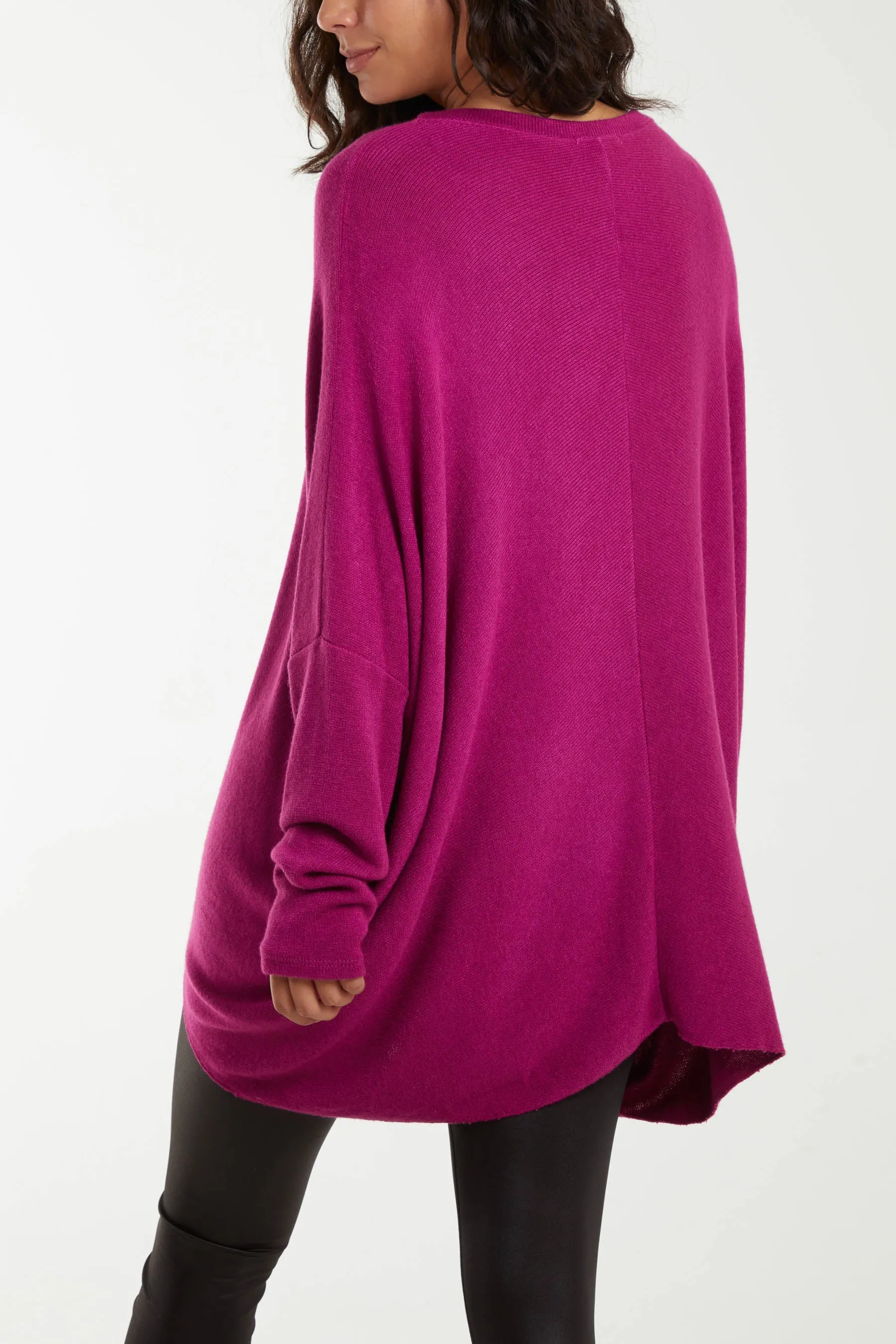Asymmetric Hem Oversized Jumper