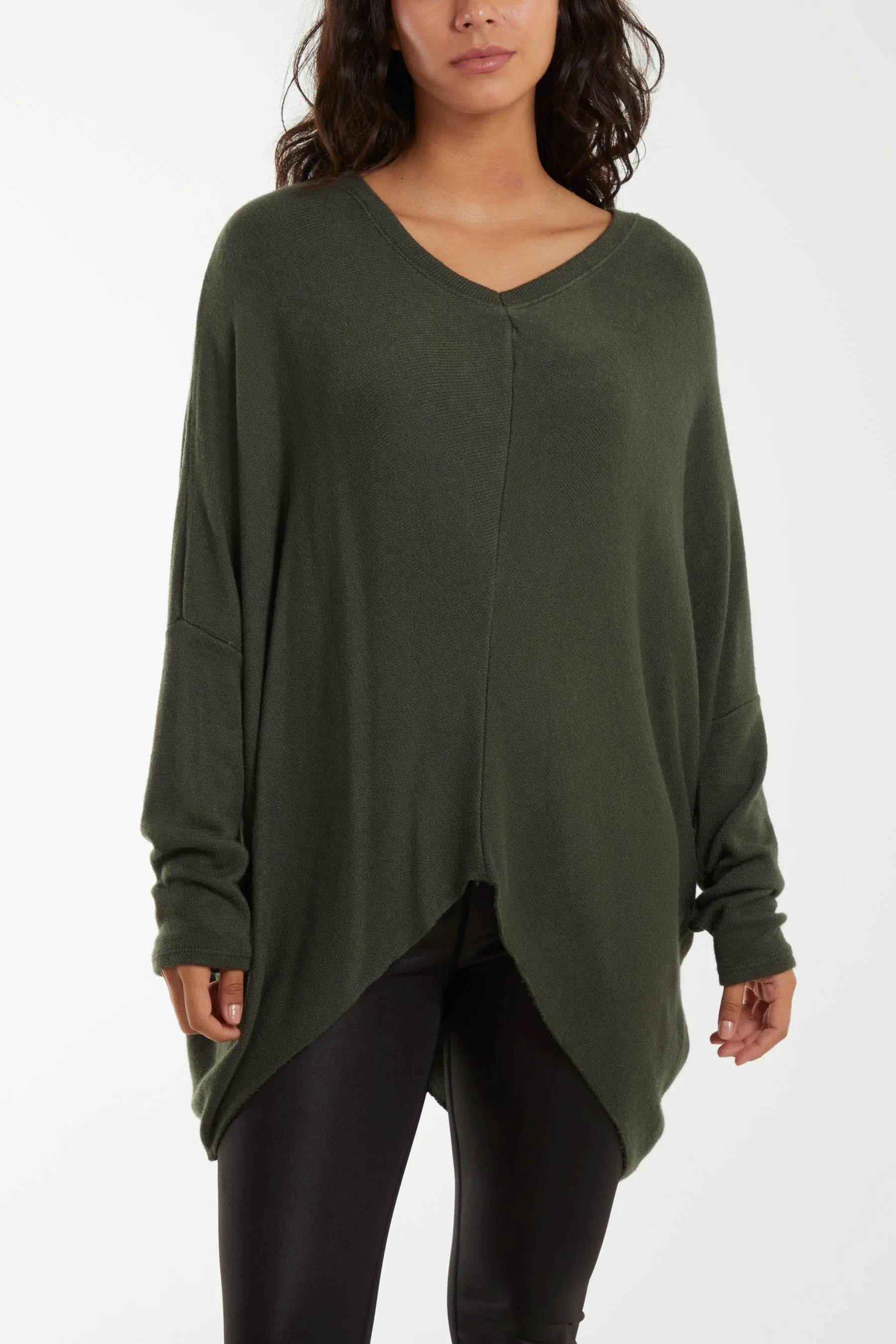 Asymmetric Hem Oversized Jumper