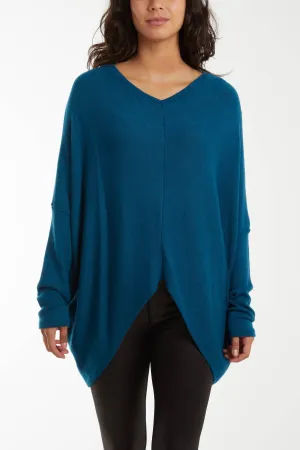 Asymmetric Hem Oversized Jumper