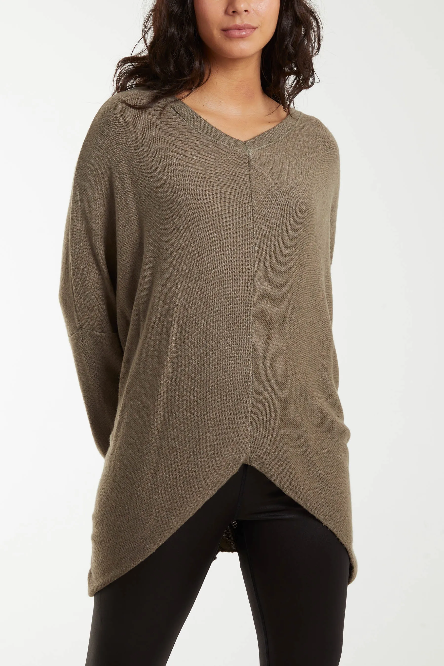 Asymmetric Hem Oversized Jumper