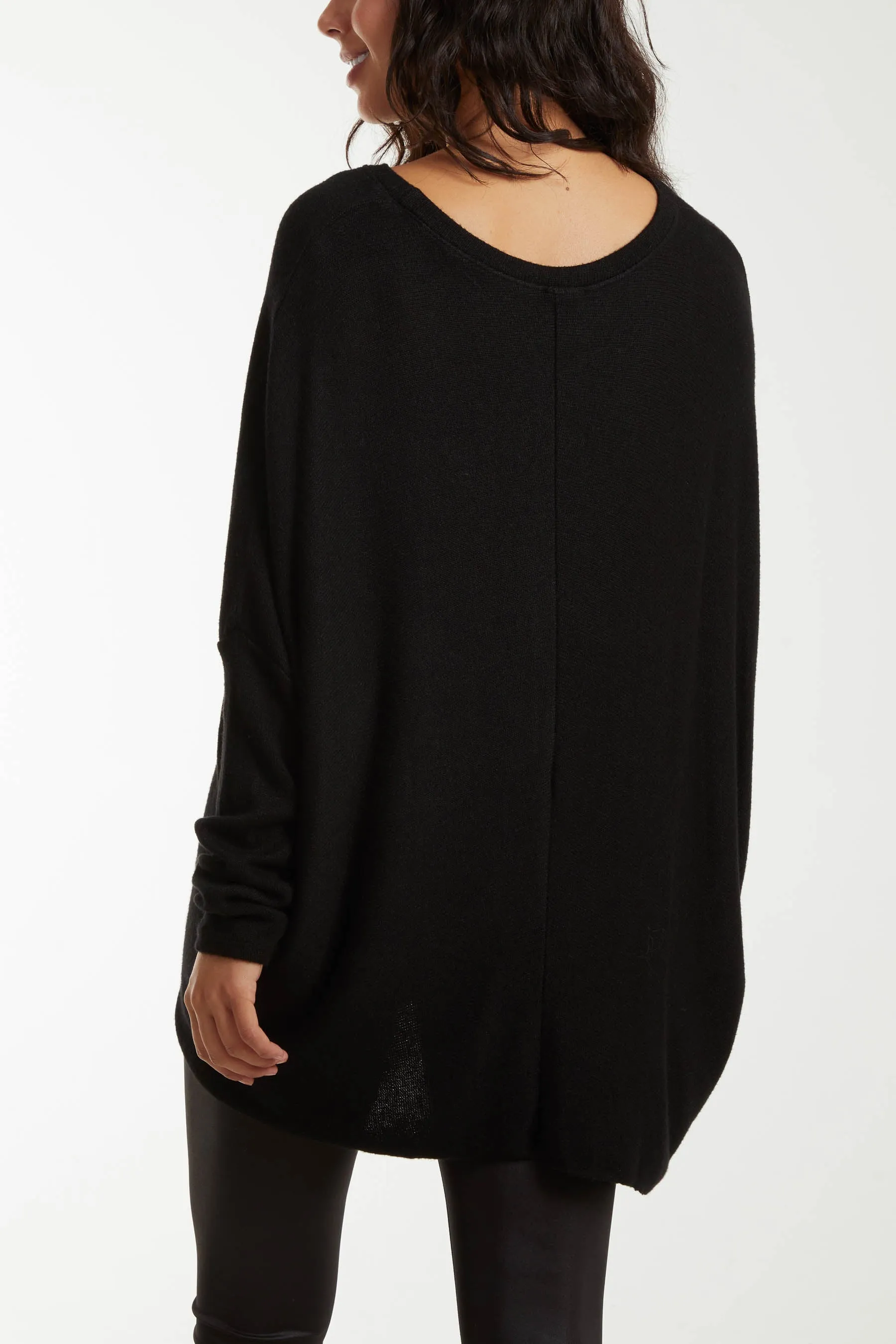 Asymmetric Hem Oversized Jumper