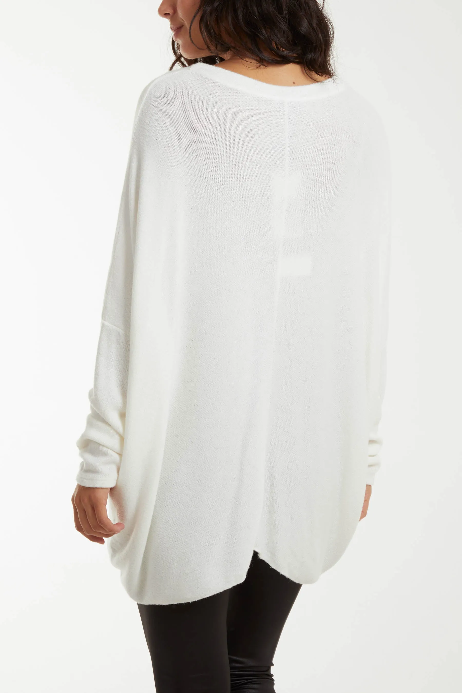 Asymmetric Hem Oversized Jumper