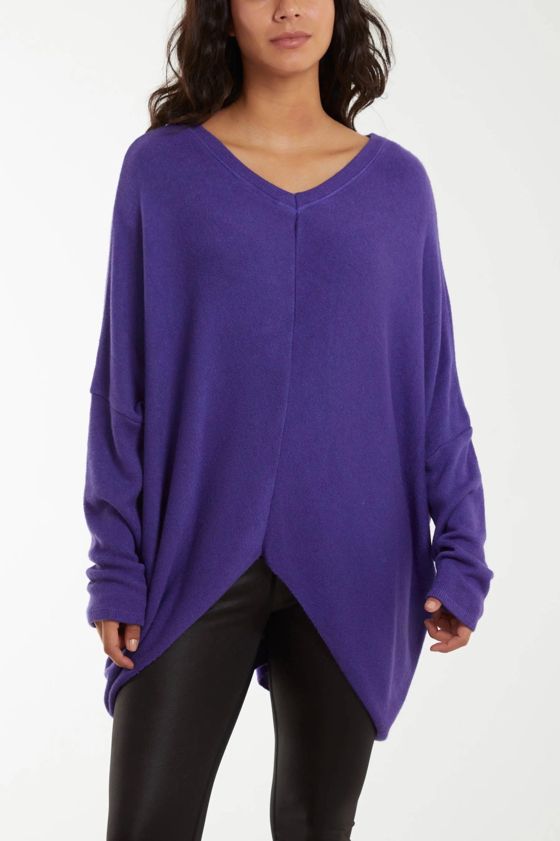 Asymmetric Hem Oversized Jumper