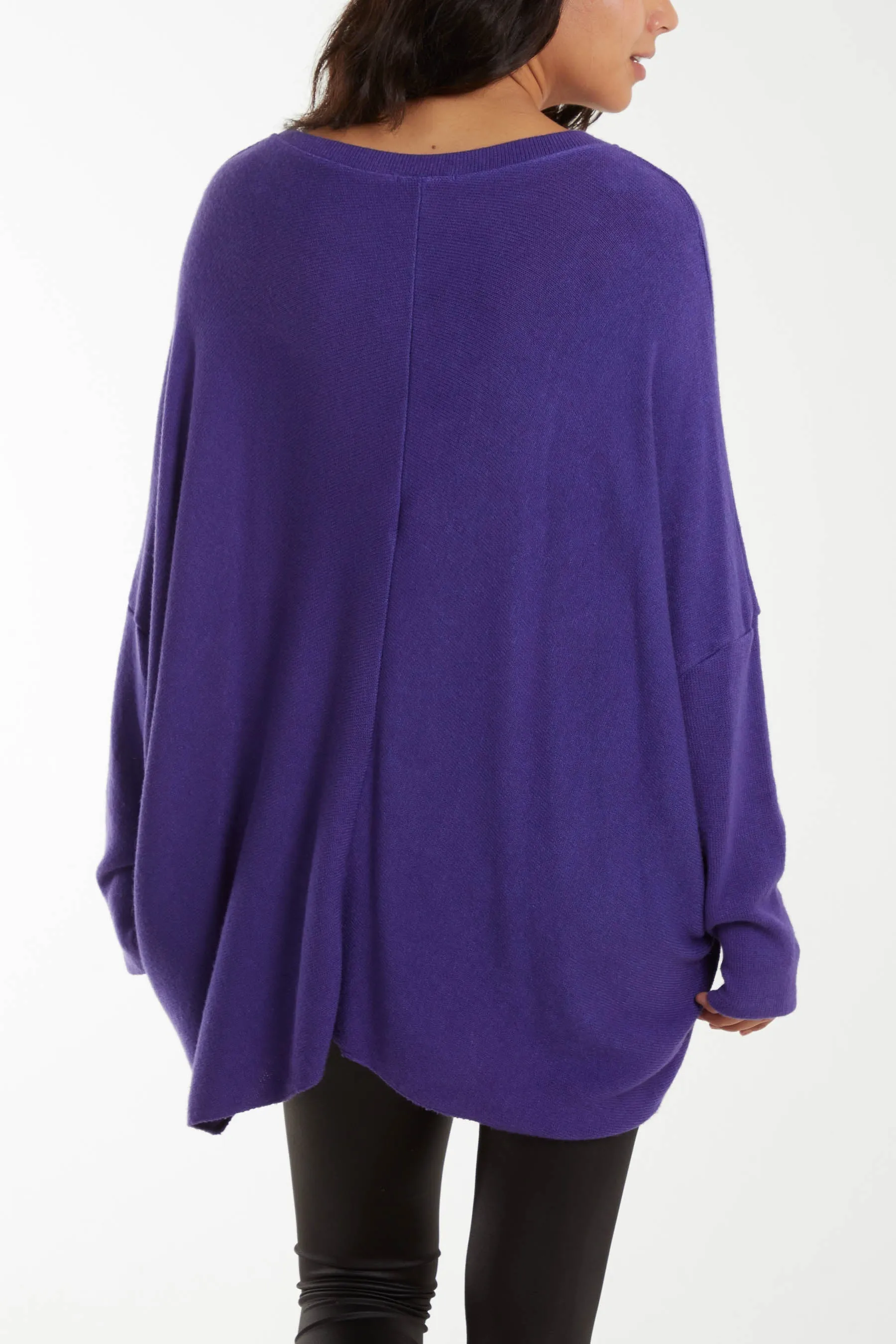 Asymmetric Hem Oversized Jumper