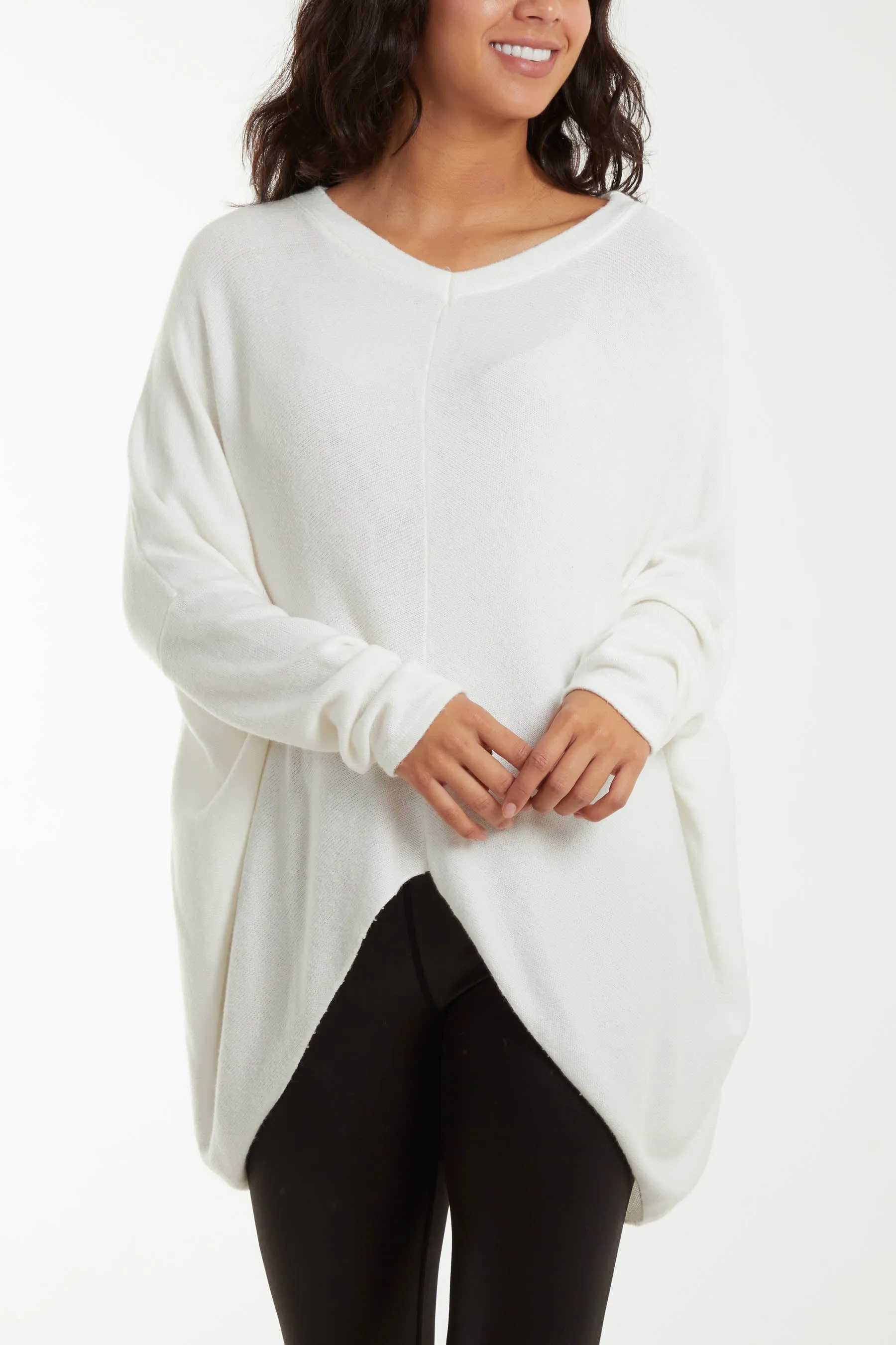 Asymmetric Hem Oversized Jumper