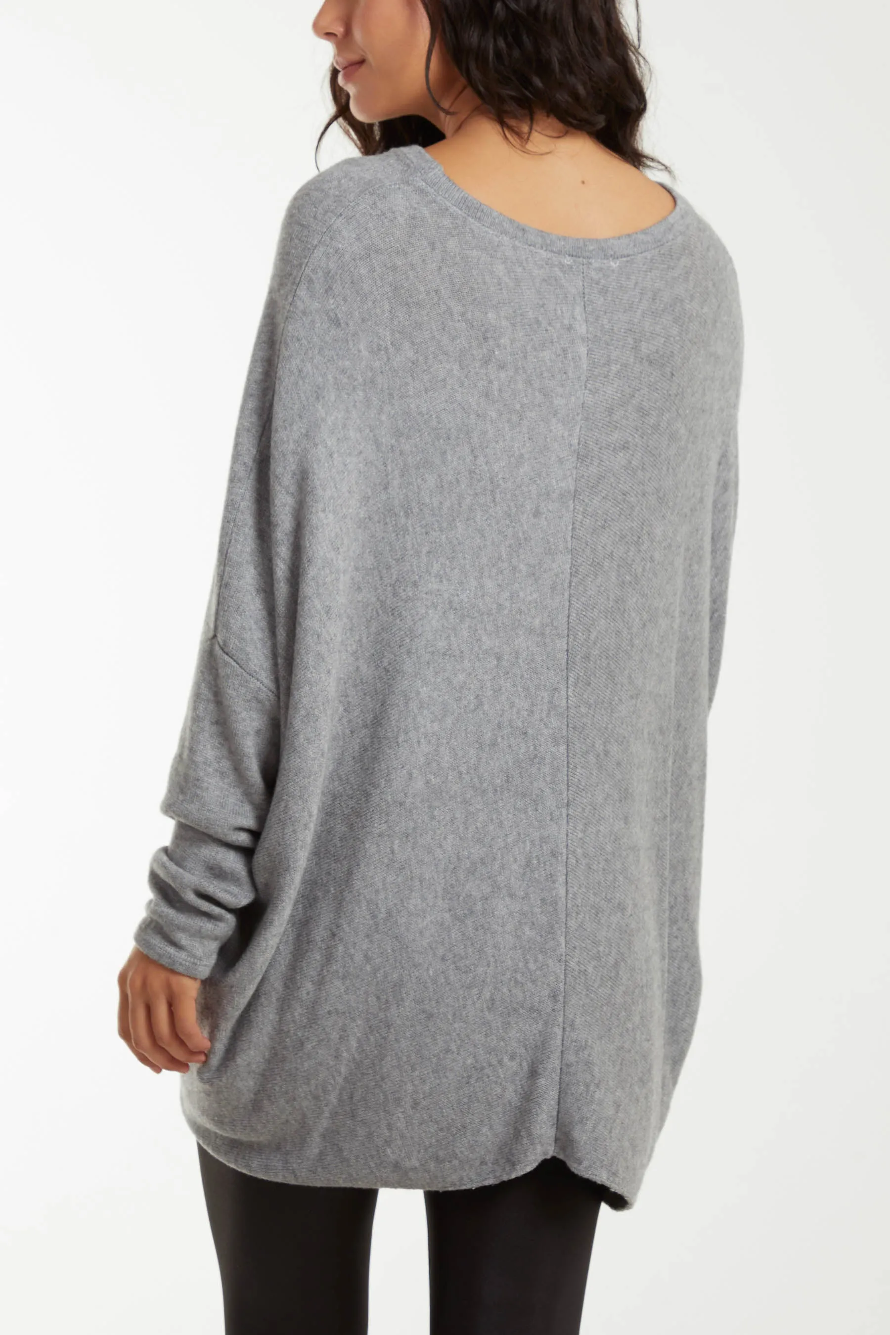 Asymmetric Hem Oversized Jumper