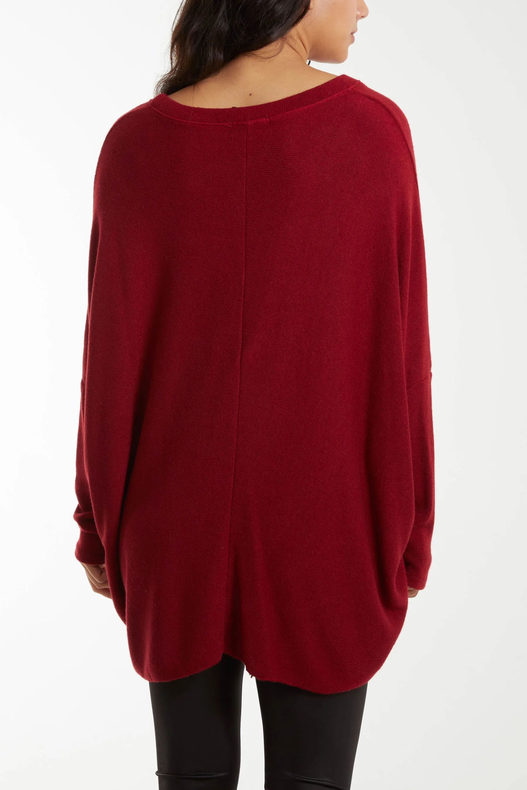 Asymmetric Hem Oversized Jumper