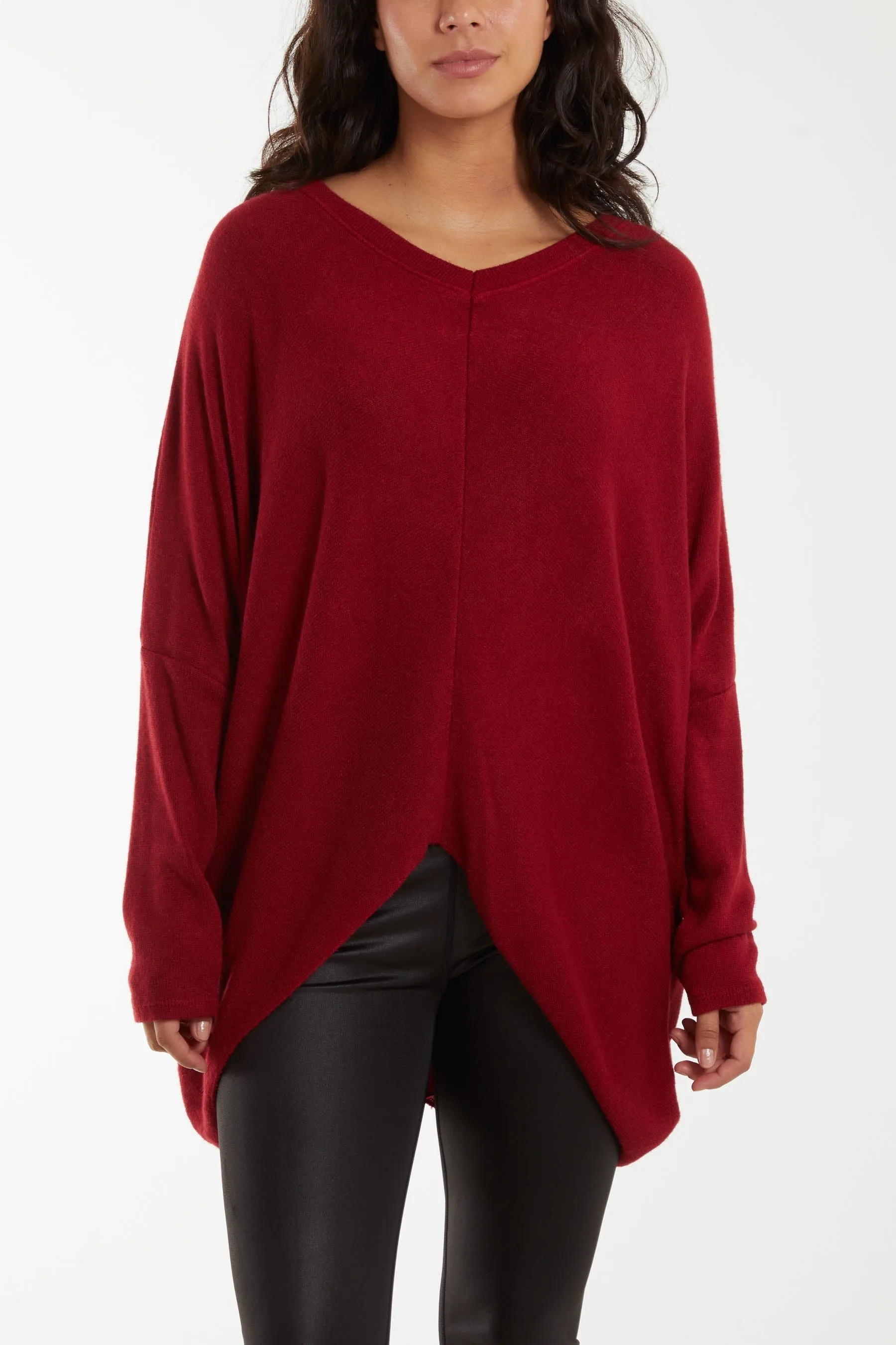 Asymmetric Hem Oversized Jumper