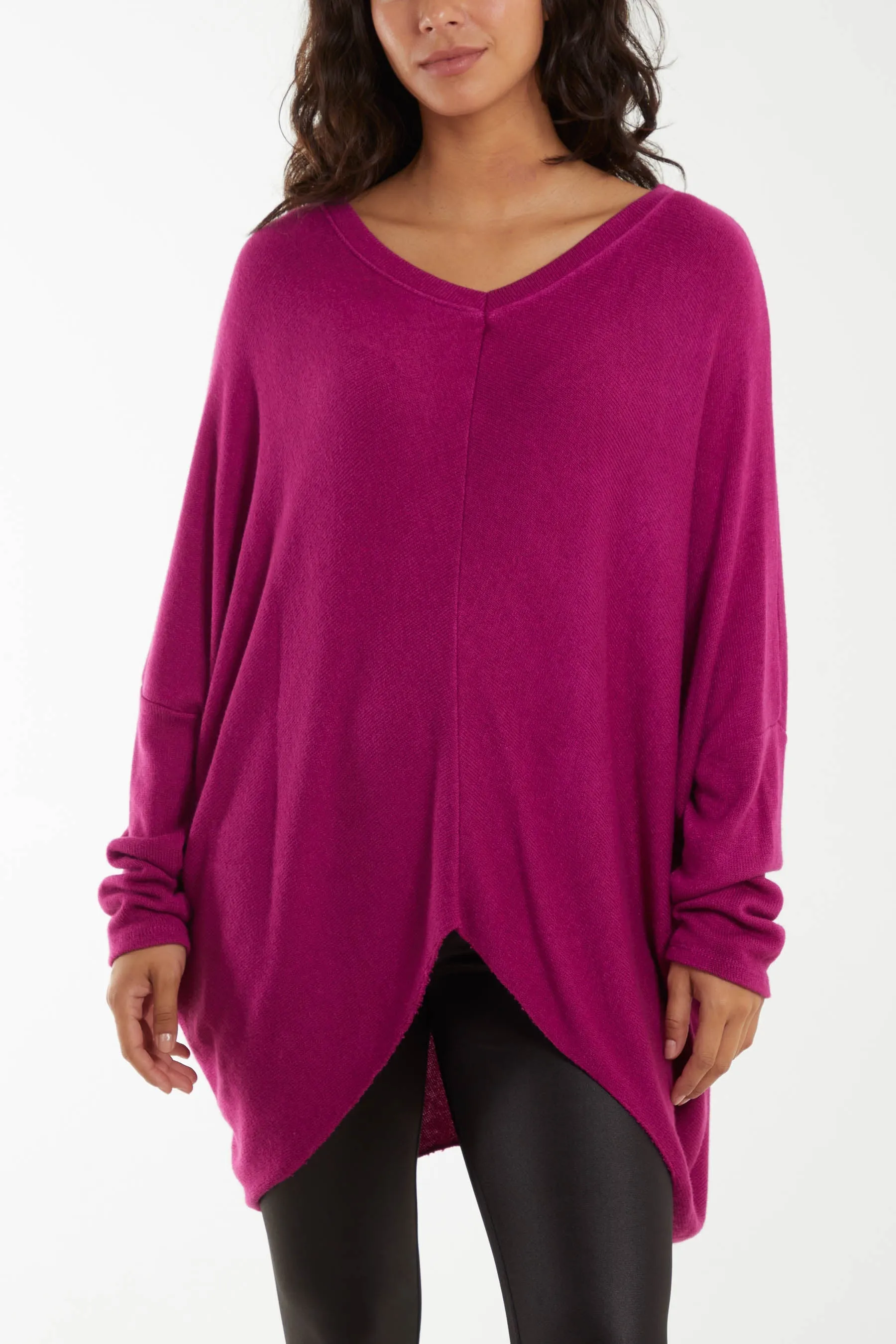 Asymmetric Hem Oversized Jumper