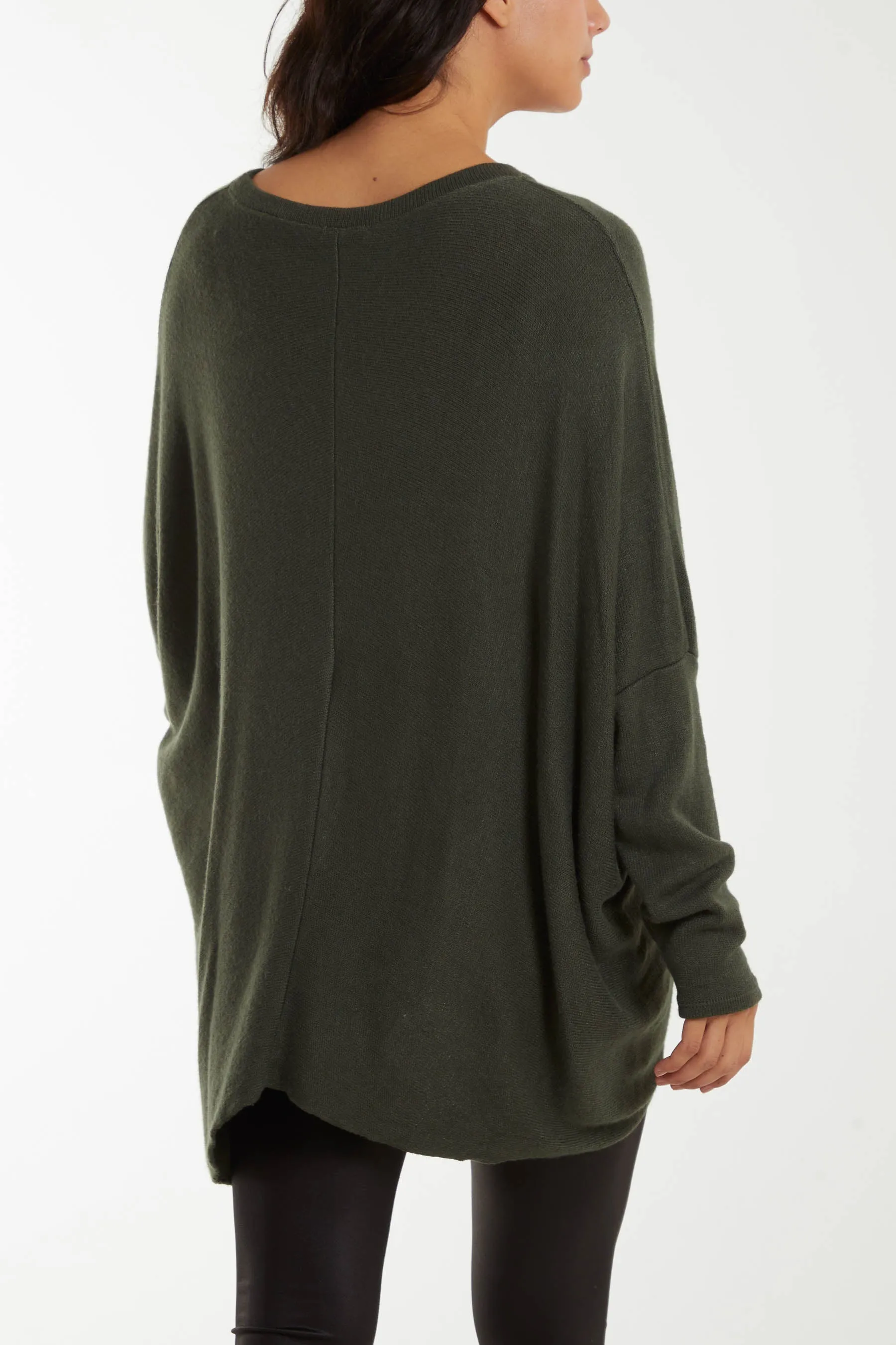 Asymmetric Hem Oversized Jumper