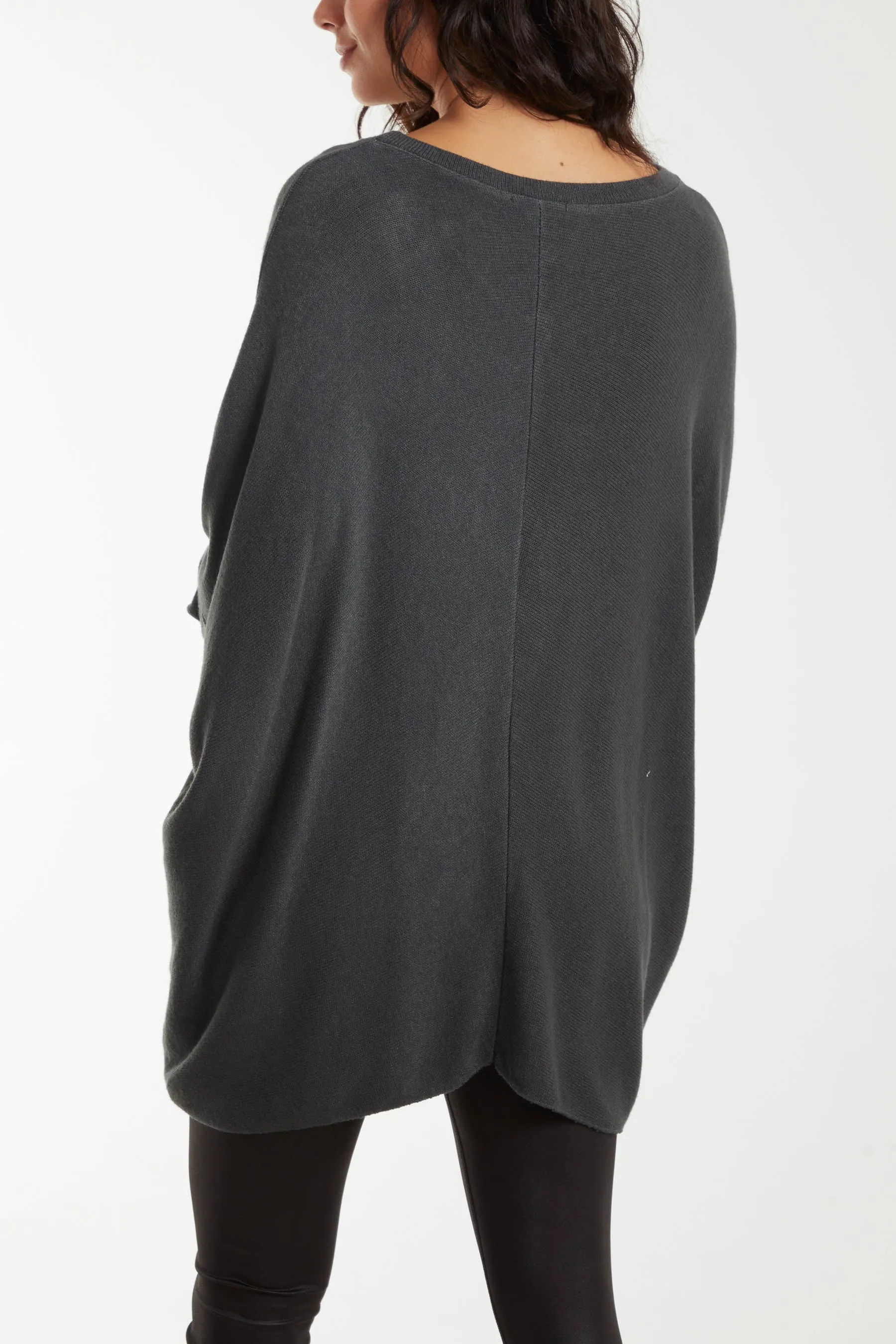 Asymmetric Hem Oversized Jumper