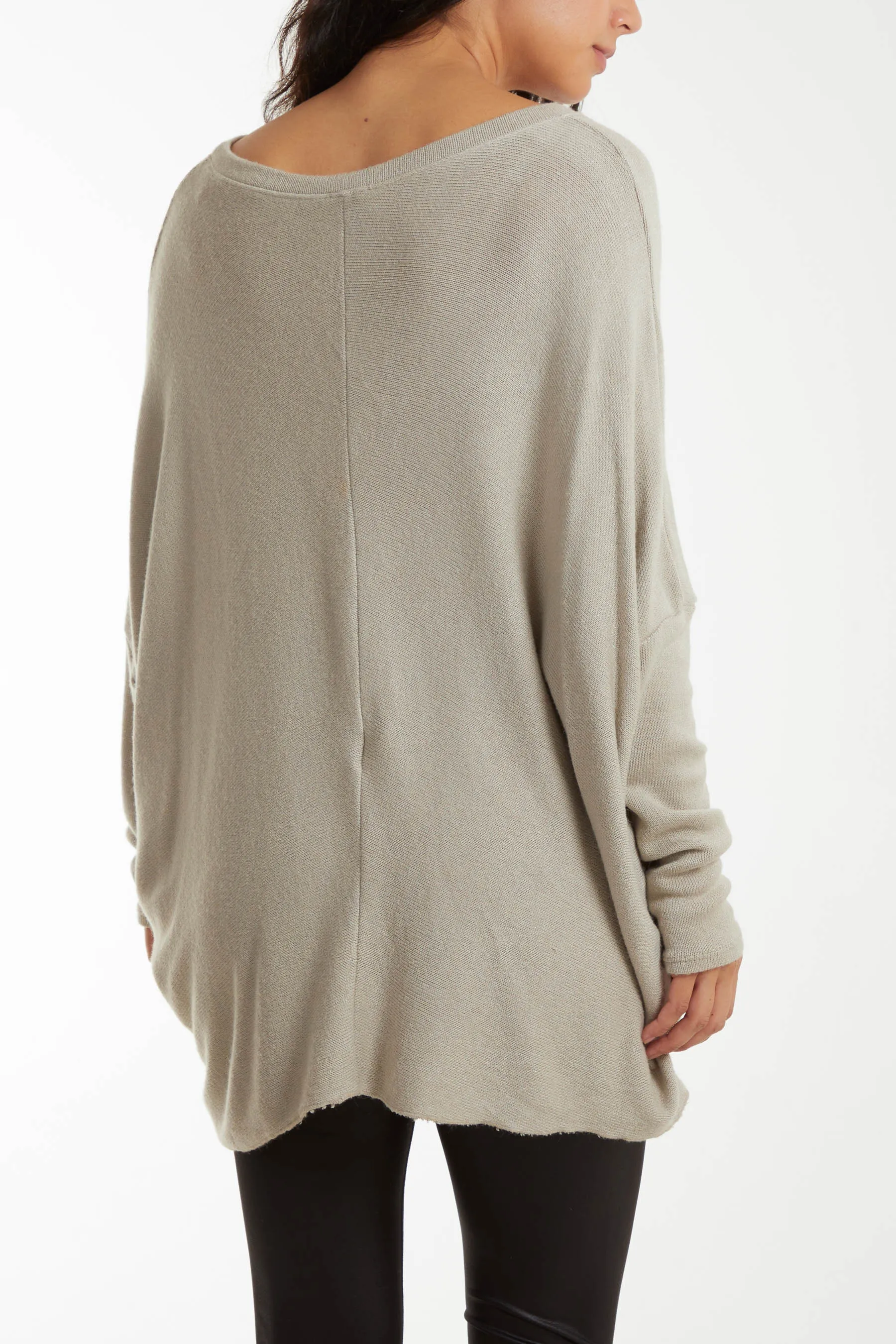 Asymmetric Hem Oversized Jumper