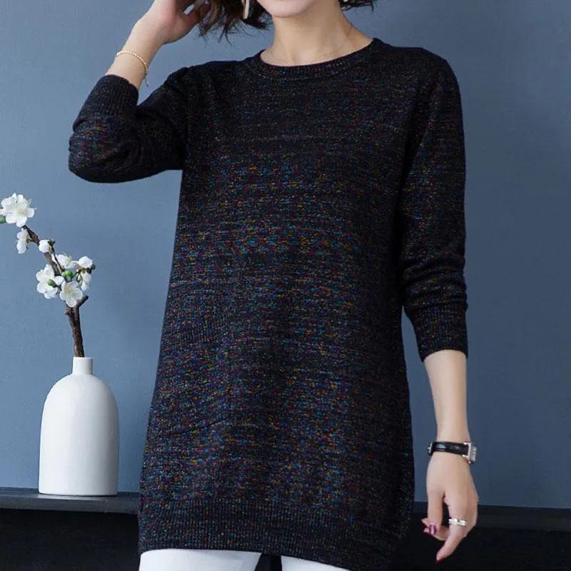 Autumn and Winter Loose Knit Sweater Mid-length Hedging Casual Bottoming Shirt Fashion All-match Female Sweater Skirt