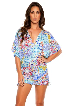 AY QUE CUTE! - Cabana V Neck Dress • Multicolor