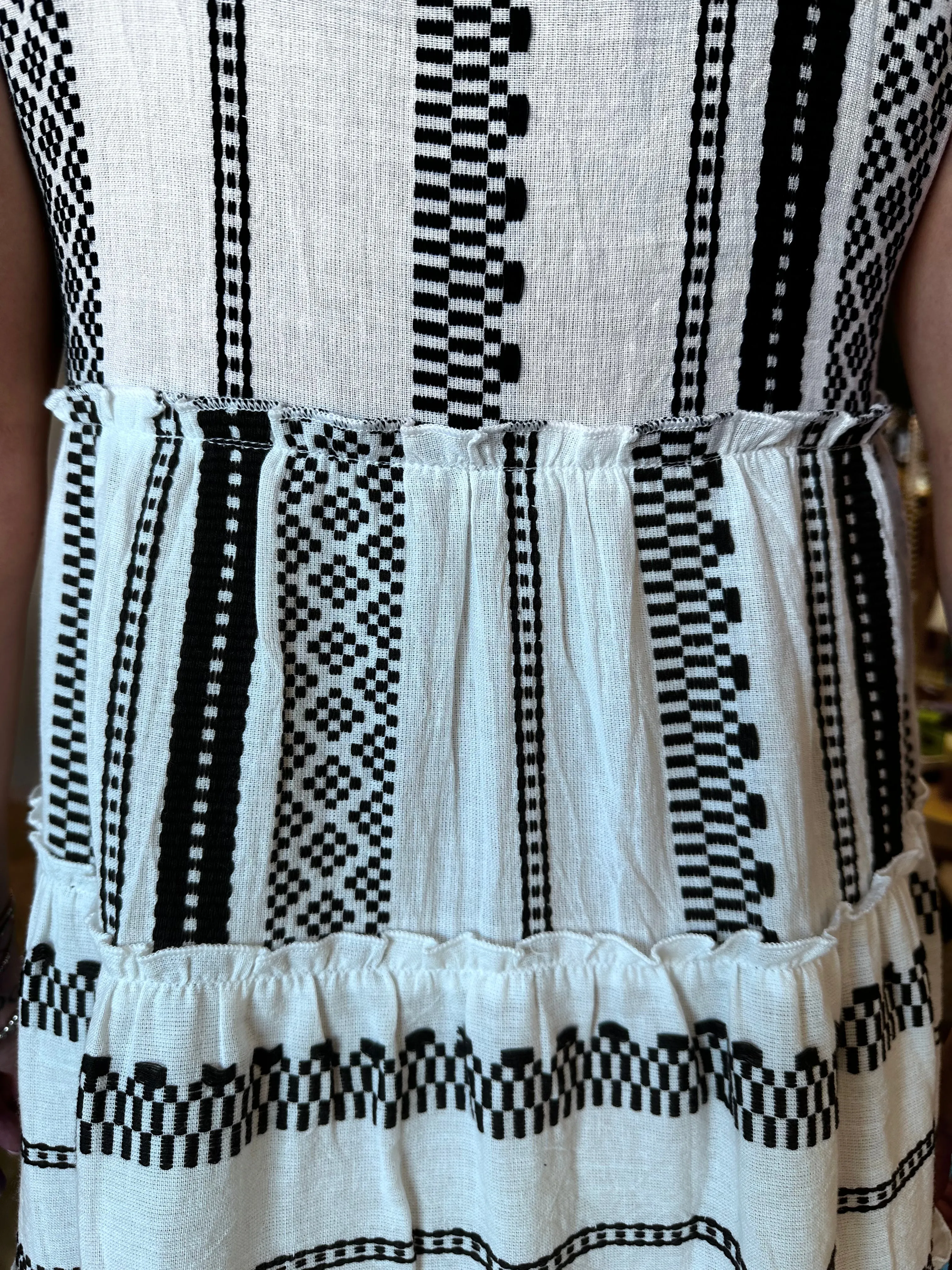 Aztec White Short Dress