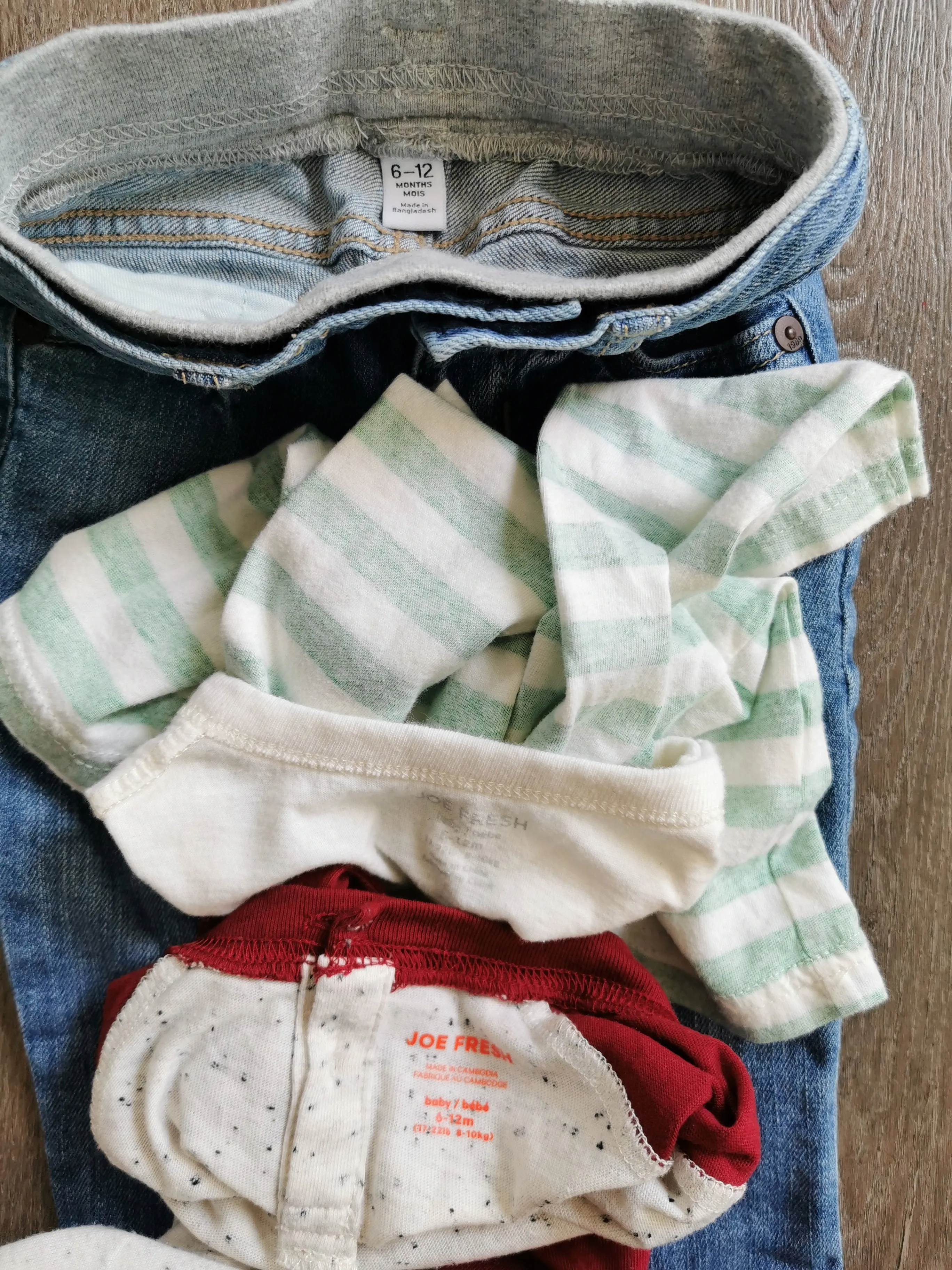 BABY BOY SIZE 6/12 MONTHS - Baby GAP & JOE FRESH, 3 Piece Mix N Match Outfit VGUC B7