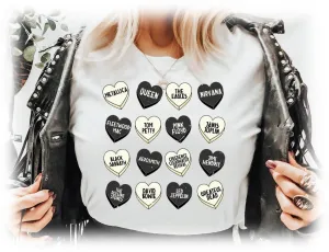 Band Hearts Graphic Print Tee