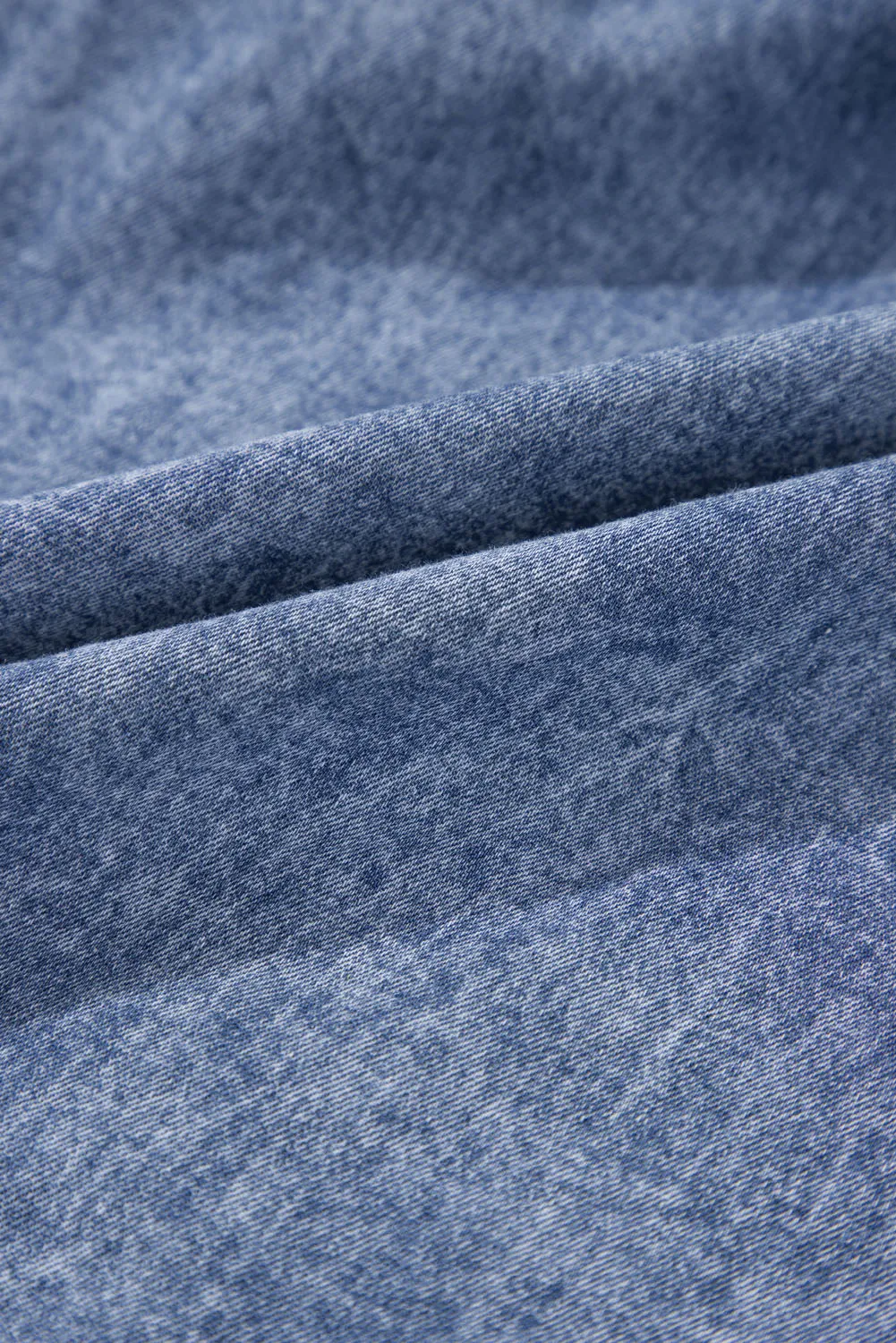 Beau Blue Tie V Neck Tucking Detail Short Sleeve Denim Shift Dress