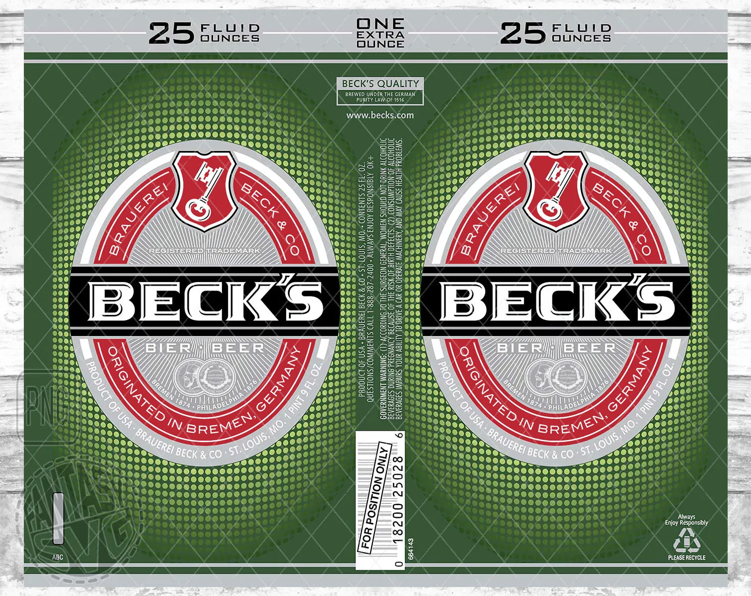 Beck's Beer Inspired Unofficial Logo Can Tumbler Wrap PNG File Printable